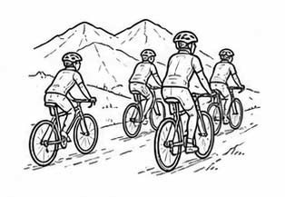 group of cyclists